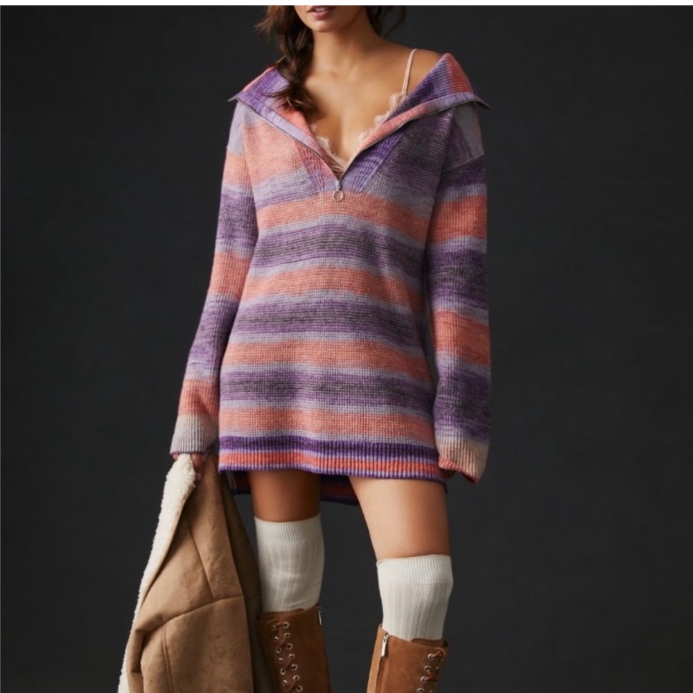 Striped Half Zip Sweater by Daily Practice for Anthropologie. Size XXS.
